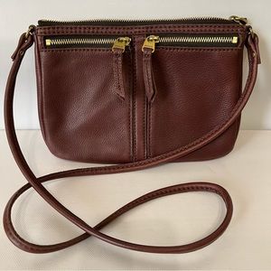 Fossil Brown Leather Crossbody Bag